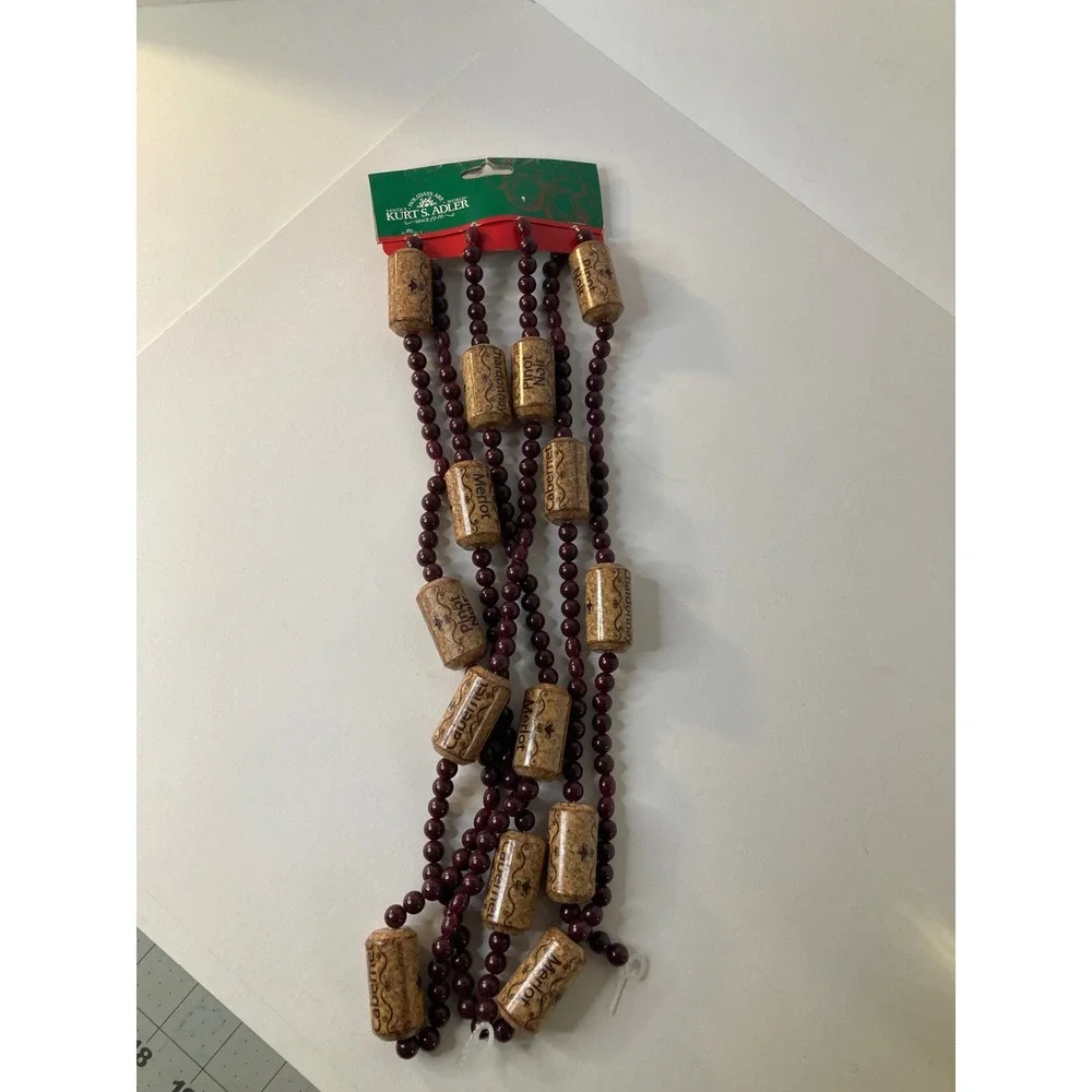 Kurt S Adler Wine Cork Garland 8FT 2.43M Decorative Holiday Christmas